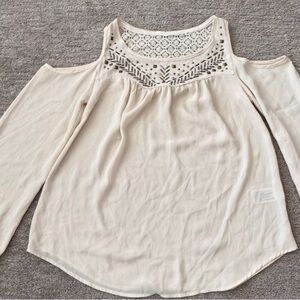 Women's Cream Cold Shoulder Top